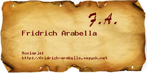 Fridrich Arabella névjegykártya